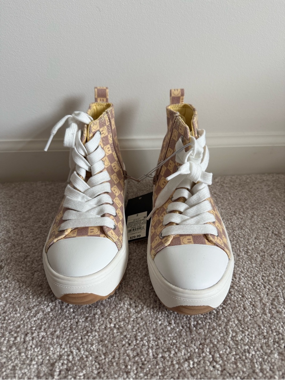 NWT Art Class High Top Sneakers Girls Size 2 - Picture 2 of 5